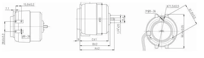 Unit Bearing Shaded Pole Freezer Motor for Supermarket Freezer Evaporator Fan