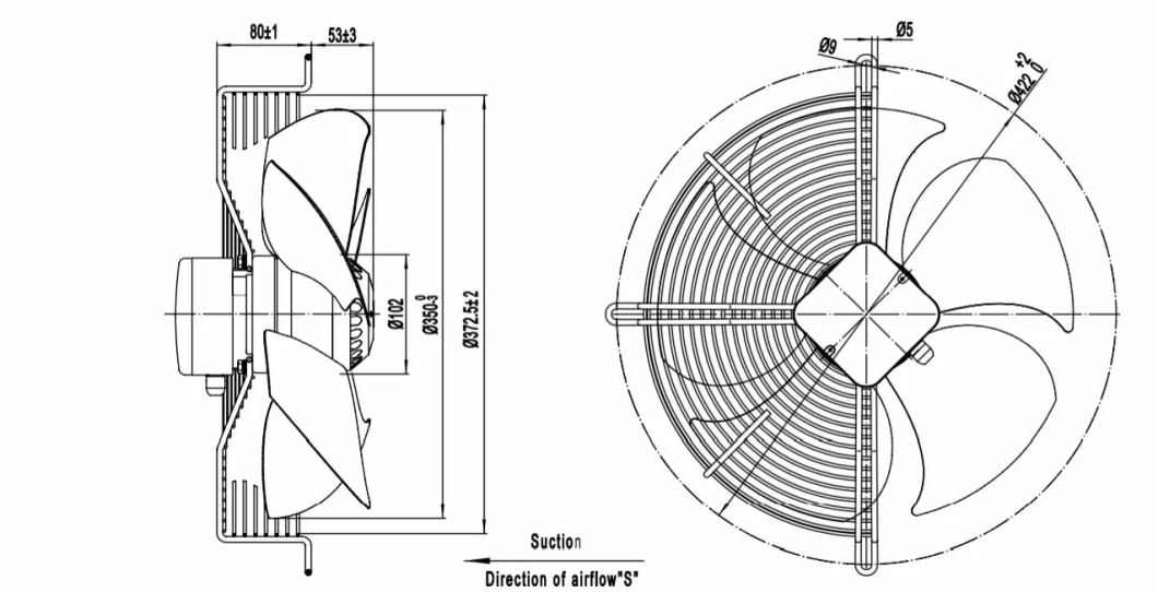 High Quality Cyclone China Factory Refrigerator Cold Storage Industrial Electronic Cooling Axial Fan Motor