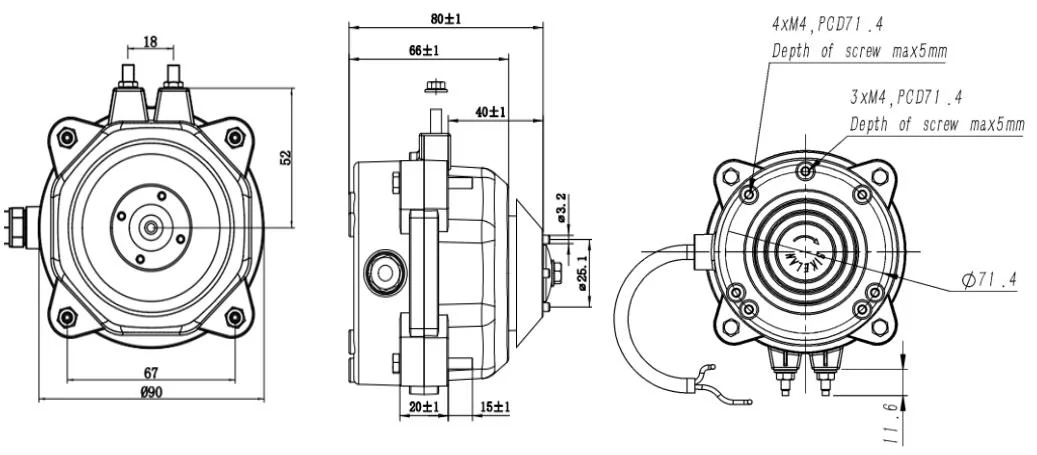 RoHS Compliant Eco-Friendly Ec Brushless AC Cooling Motors for Fan